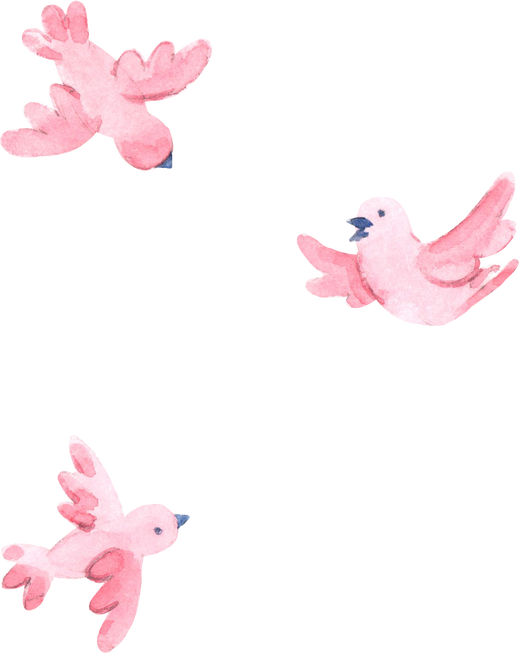 Cute birds, childrens clipart